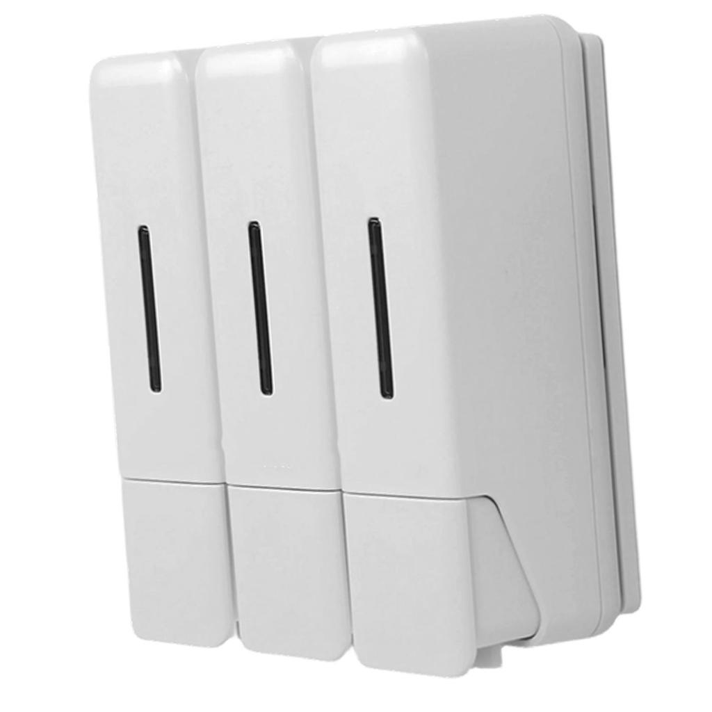 Shower Soap Dispenser 250ml 3 Chamber Leakproof Wall Mount Manual Shampoo and Conditioner Dispenser for Liquid Gel