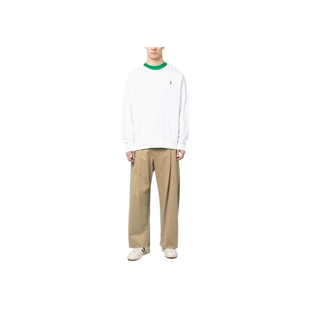Polo Ralph Lauren Ss23 Solid Color Logo Embroidered Long Sleeve Sweater Men sweater White 710899996-002