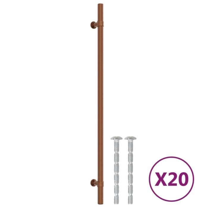 VidaXL Poignées d'armoire 20 pcs bronze 320 mm acier inoxydable 3203705