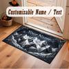Mountain Landscape Theme Crystal Velvet Floor Rug Personalized Custom Name Text Warm Carpet Home Decoration