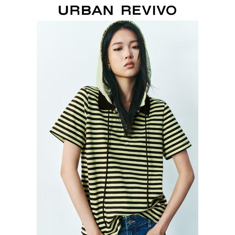 UR Women s Striped Hooded Short-Sleeve T-shirt S