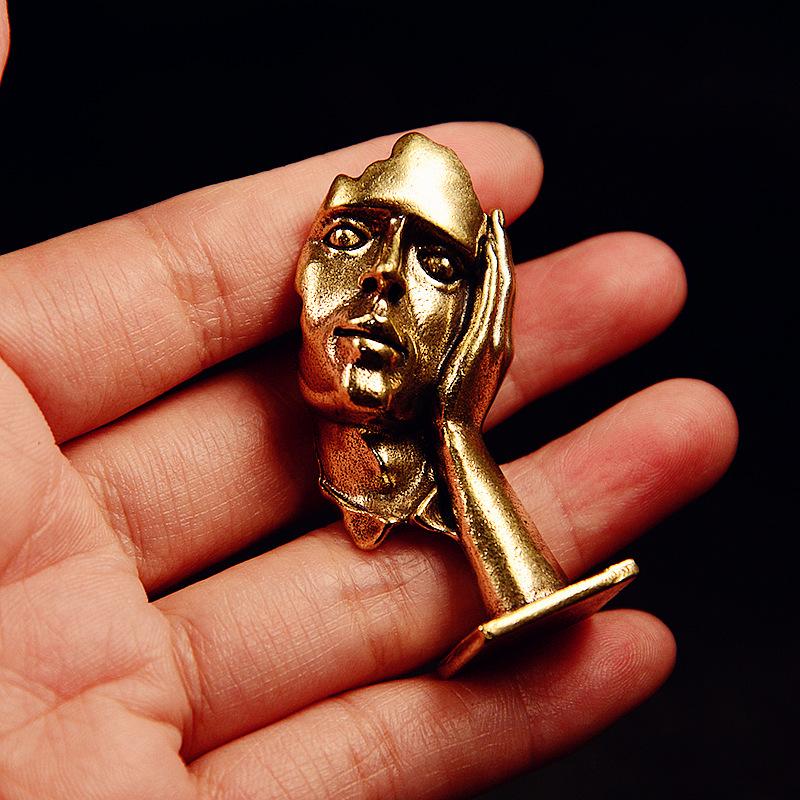 Tăcerea Este Aur Figurina Abstractă Față Mână Statuie Bărbați Sculptură Decor Birou Acasă Sufragerie Masă