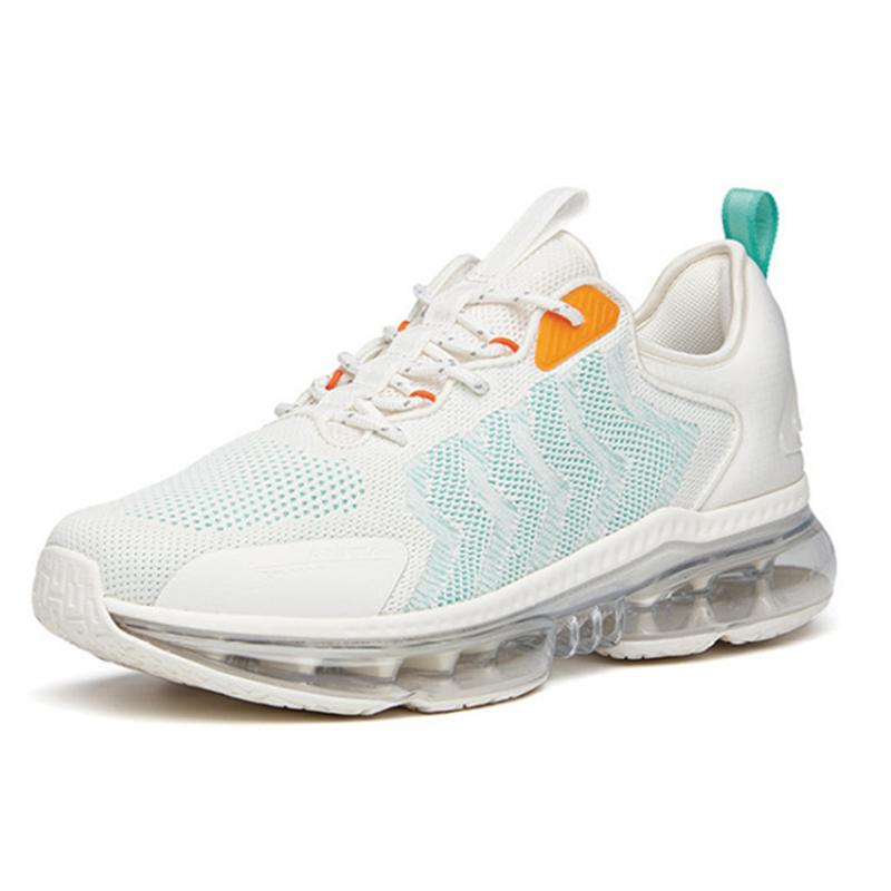 Anta Cushioned Slip Resistant Breathable Coverage Low Top Running Shoes Men's White Green Sneakers