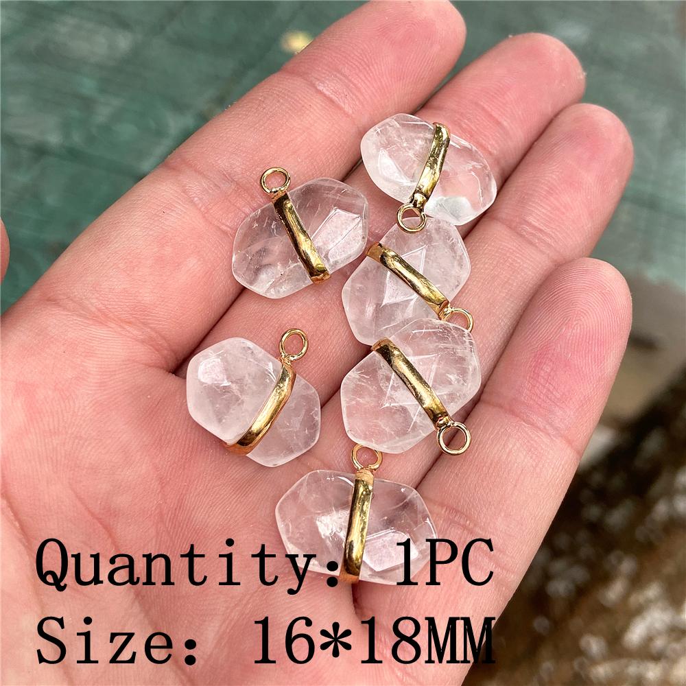 Reiki Natural Crystals Pendant Charm White Crystal Healing Raw Rock Mineral Nugget Clear Quartzs Pendant DIY Jewelry Accessories