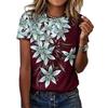 Flower Print Women's Fashionable T-shirt