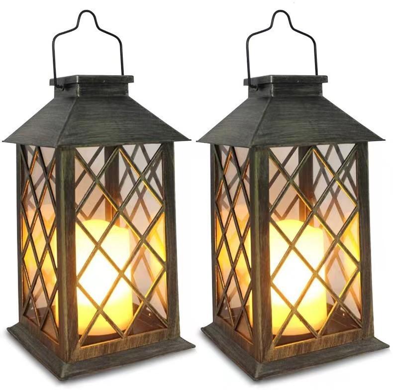 Vintage Outdoor Solar Lanterns With Led Light For Garden Lawn Decor