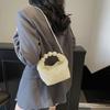 Pure hand-woven dinner bag female retro fairy pearl bag trendy large capacity portable shoulder bag