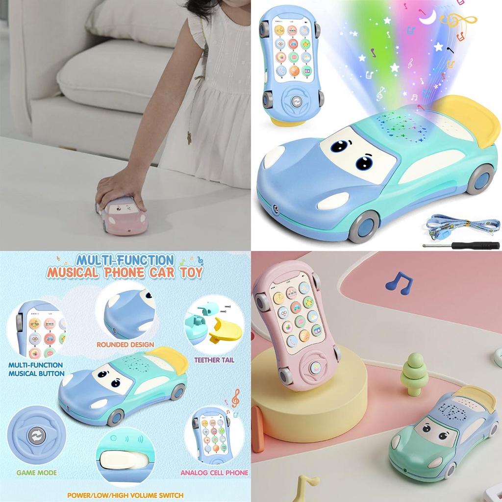 Colorful Baby Puzzle Phone Toy For Early Education Learning Multifunction Car Cartoon Design
