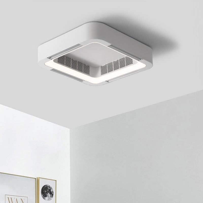Modern Bladeless App Ceiling Fan Lamp Foyer Bedroom Remote Control Square Ventilator Electric Fan Household LED Lighting Fan
