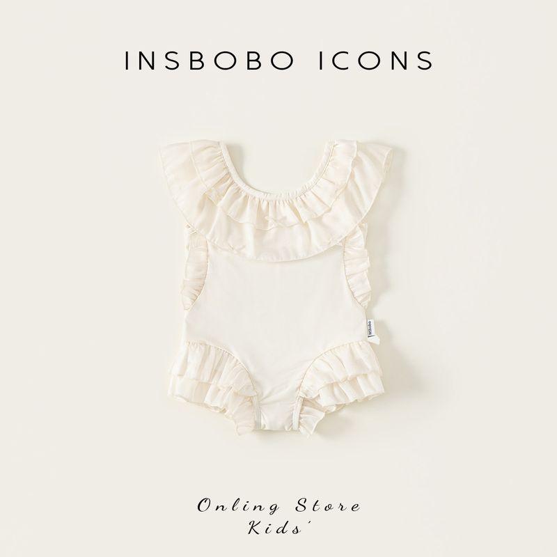 Детская одежда для плавания, Плавки для девочек, Летний 2025 Новый стиль, Цельный купальник для малышки, Потрясающий летний пляжный тренд детской одежды Beige 80