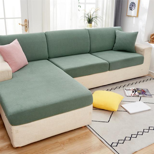 Husă Jacquard pentru Perna de Șezut a Sofalei Husă pentru Scaun Elastică Lavabilă Detasabilă Husă de Protecție pentru Șezut din Fleece Polar pentru Sofă