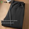 FIRS Men's Cashmere Blend Thickened Straight Fit Casual Pants