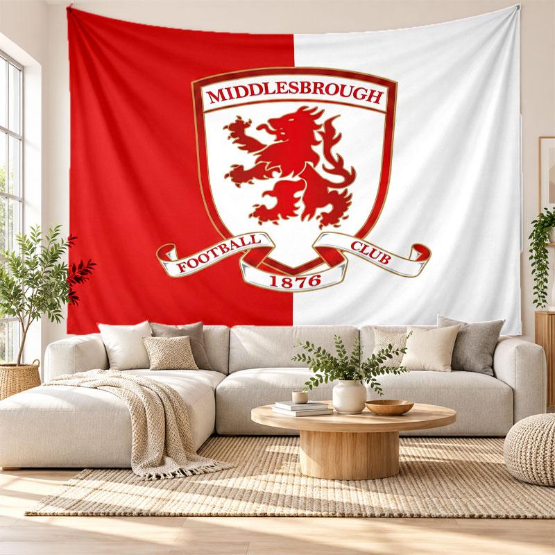Middlesbrough Football Wall Tapestry, Soft Fabric Wall Hanging, Decorative Backdrop For Bedroom Home Wall Art