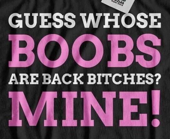 Funny Boob Job T-Shirt Mastectomy Gifts Breast Reduction Tee Fake Boobies Cancer M
