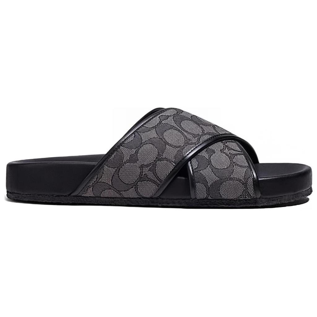Coach Slide Slippers Men's Gray Black CA158-CQBK