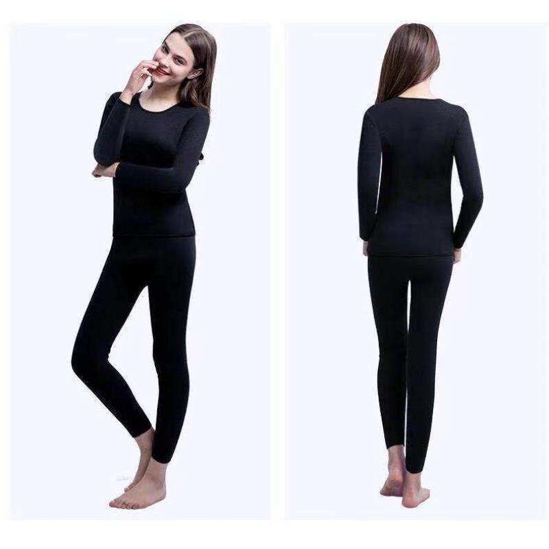 Vysoce kvalitní termoprádlo z jehněčí vlny Dámská dvoudílná sada polstrovaných a zesílených podzimních kalhot Spodní košile Oblek Zeštíhlení postavy