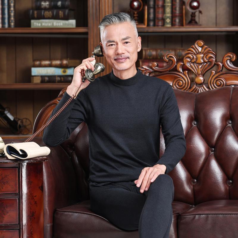 

Night Noble Bird Inner Striped Warm Underwear Set - Adult Cotton Velvet Base Layer for Autumn XL