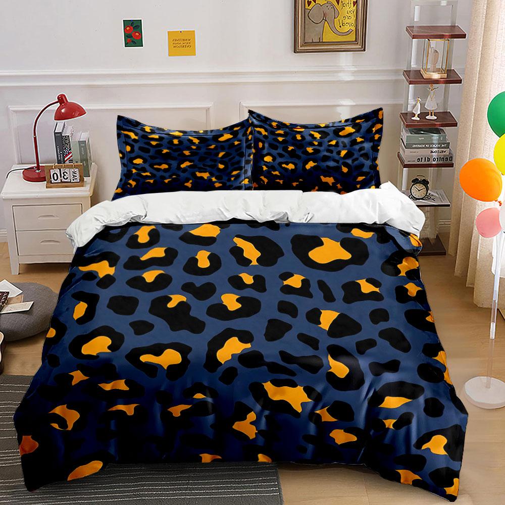 Leopard Print Bedding Set Bedding Duvet Cover Set Duvet Cover Pillowcases (1 * Duvet Cover 2 * Pillowcases, without duvet insert) 135x200cm