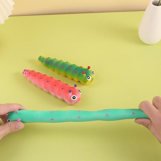 Caterpillar Stretchy Fidget Toy Sensory Caterpillar Squeeze Toy 3D Worm Slow Rising Toy for Kids Adults Stress Relief
