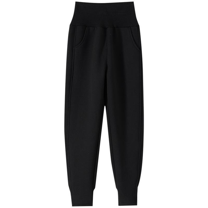 Unisex Lambswool Jogger Pants for Kids – High Waist, Thickened, Plus Velvet, Warm and Casual for Autumn and Winter.