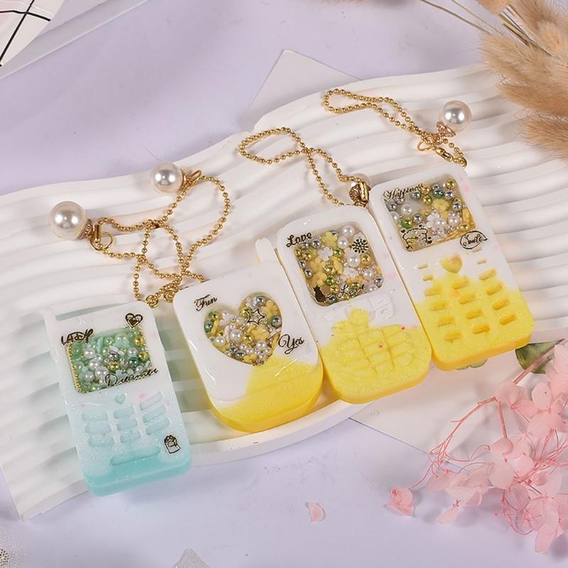 DIY Medvídek Telefon Quicksand Silikonová Epoxidová Forma DIY Klíčenka Přívěsek Šperky Řemeslná Forma pro Valentýnský Dárek