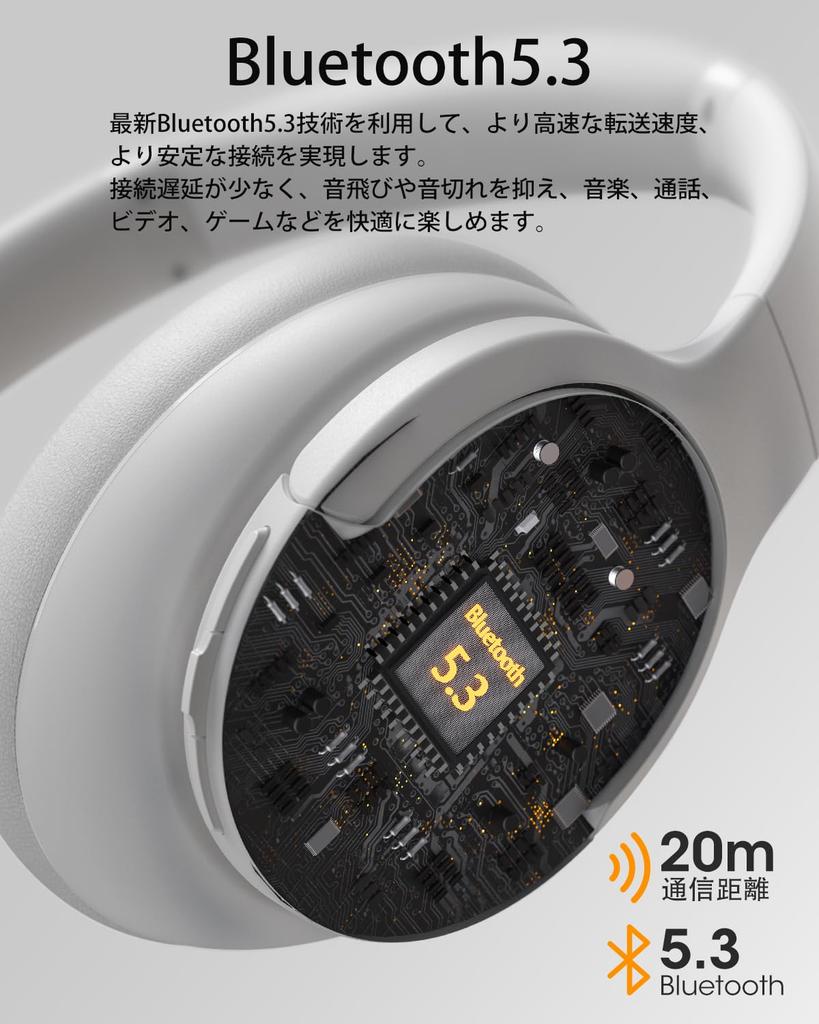 DOQAUS LIFE4 Wireless Bluetooth Up to 90 Hours of Continuous 3 EQ AAC Wired and Wireless Design for Comfort Headphones, 5.3, Playback, Modes,