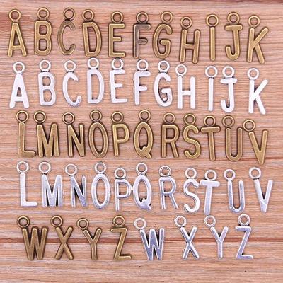 Zinc Alloy Alphabet Charms: 2 Colors, 26 Letter Pendants for Jewelry, Handbag, and Mobile Phone Accessories
