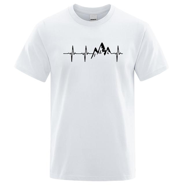 

Мужские и женские футболки Mountain Ecg Футболка Летняя мужская брендовая футболка с коротким рукавом Забавные футболки Топы Harajuku Уличная футболка