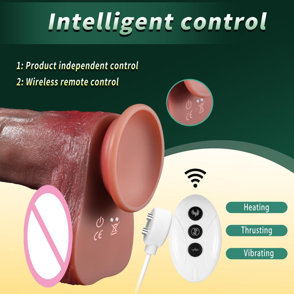 Long realistic Thrusting dildo vibrator penis telescopic silicone Dick female remote control vibrator for women Masturbation 18+