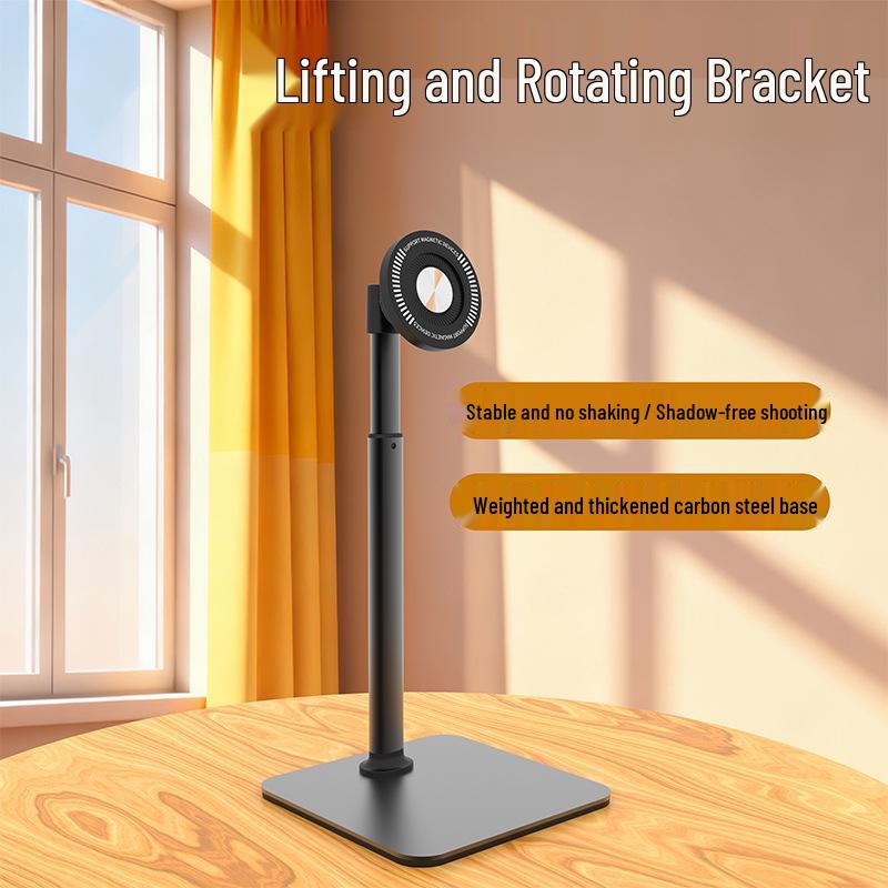 Retractable Magnetic Metal Desktop Stand for Phones/Tablets - Universal, Strong Suction, Multi-functional Mount for Live Streaming