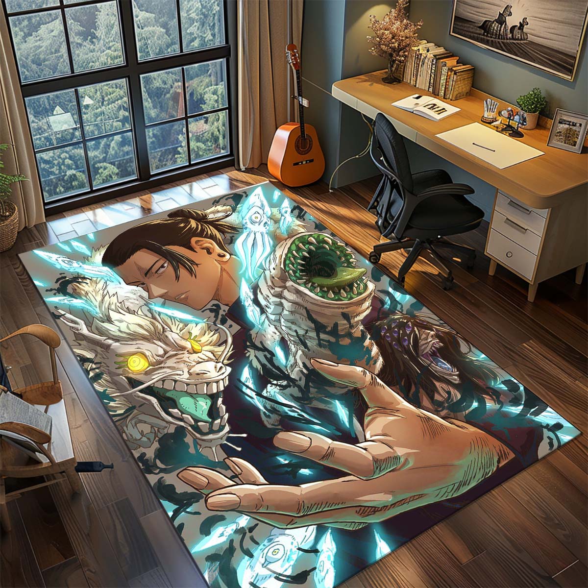 

Jujutsu Kaisen Washable Polyester Rug Anime Carpet Non Slip Living Room Bedroom Floor Decor 60x90cm