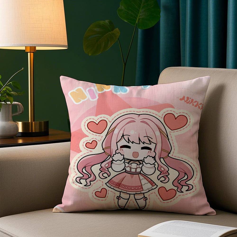 Game Cute N-Nikki Pillow Case Short Plush Print Cushion Cover Square Throw Pillow Covers Sofa Home Decor