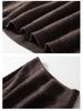 Women's Cashmere Knitted Suit with Chinese Stand Collar and Hollow Skirt, Perfect for Autumn/Winter.