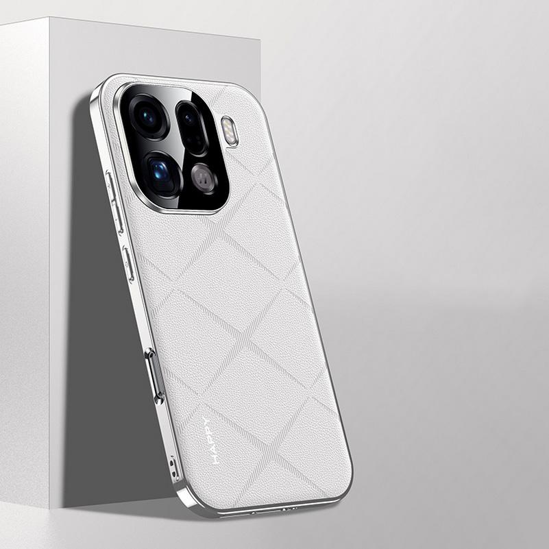Einfache Leder + Kameraobjektiv-Schutzhülle Für OPPO Find X9 Pro Find X9 X8 Pro X7 Schlank Gute Textur Abdeckung