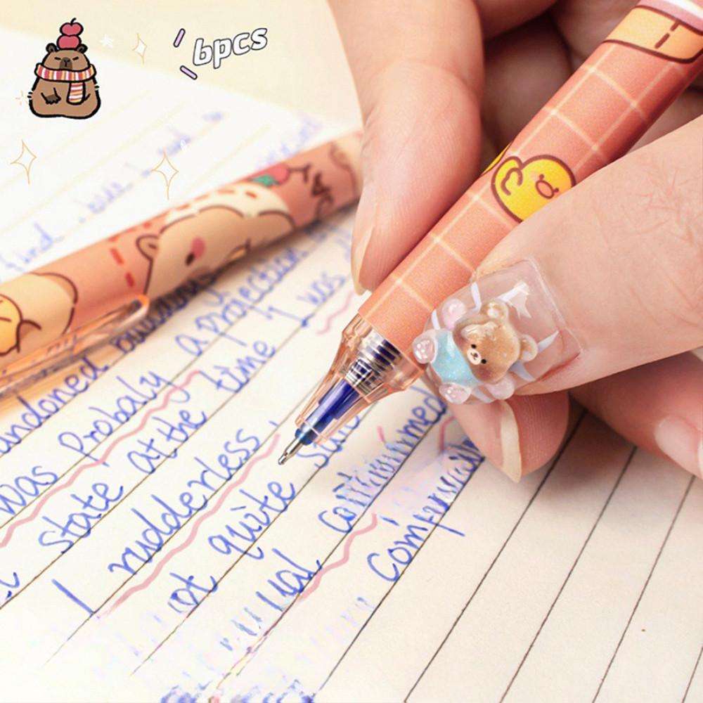 1 Piece Cute Erasable Pen Capybara Gel Pen Press Office Gift School Supplies Stationery Kawaii Funny Pen