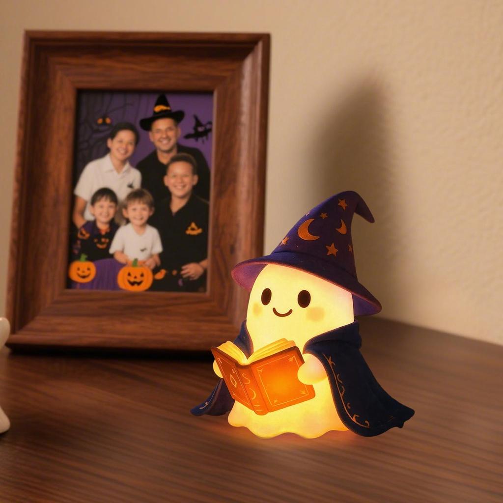 Ghost MagicWizard Night Reading Light Cute Halloween Ghost Night Light LED Lighting Decorations Scary Reading Book Lamp