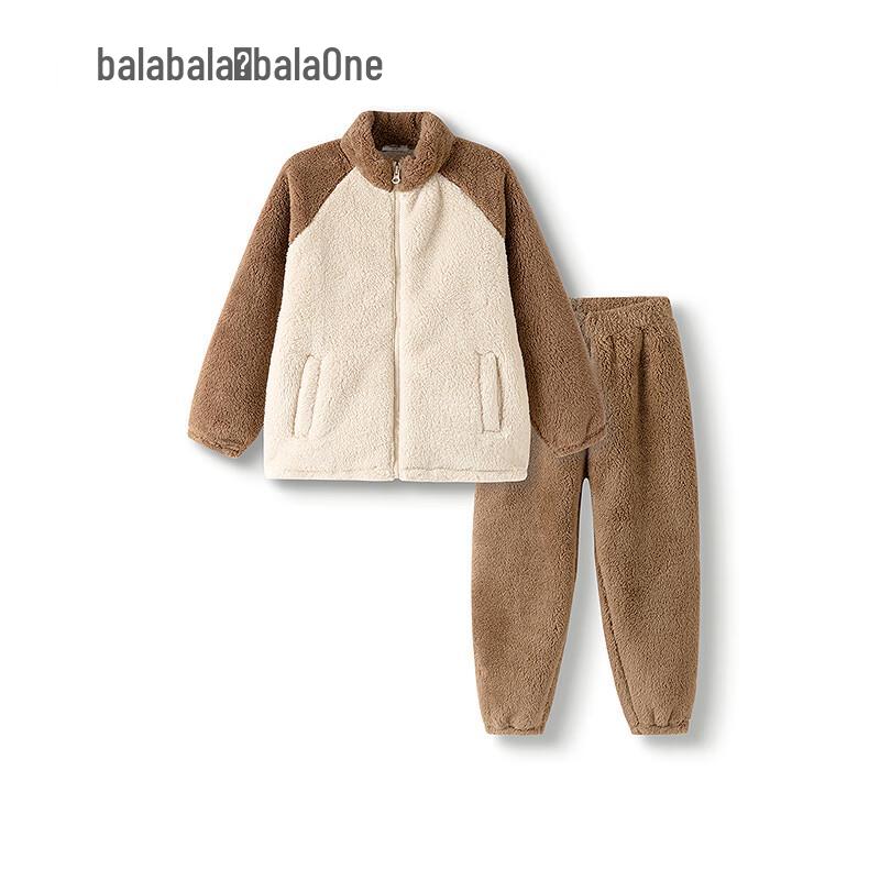 Balabala Children's Thick Coral Fleece Pajama Set