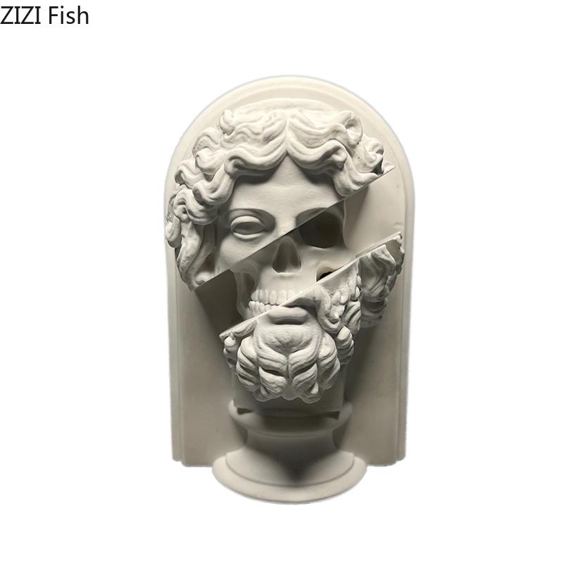 Mythical God King Zeus Plaster Statue Desk Decoration Ornaments Ancient Greek Mythology Character Sculpture Room Aesthetic Decor