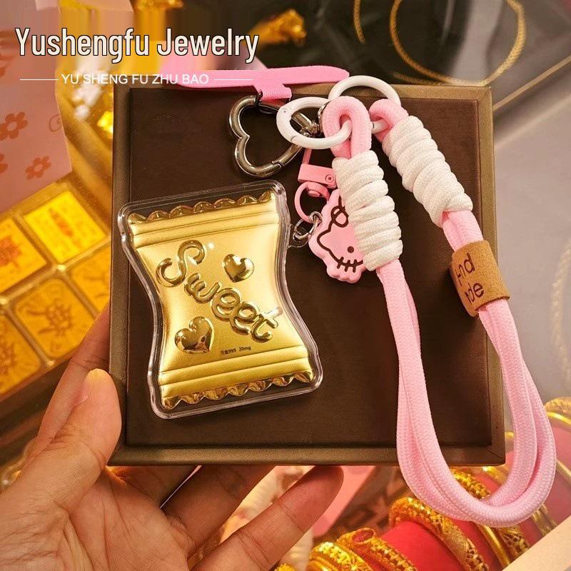 Cute Candy Keychain Bracelet: 20mg Charm Gift for Girlfriend, Souvenir Mobile Phone Lanyard