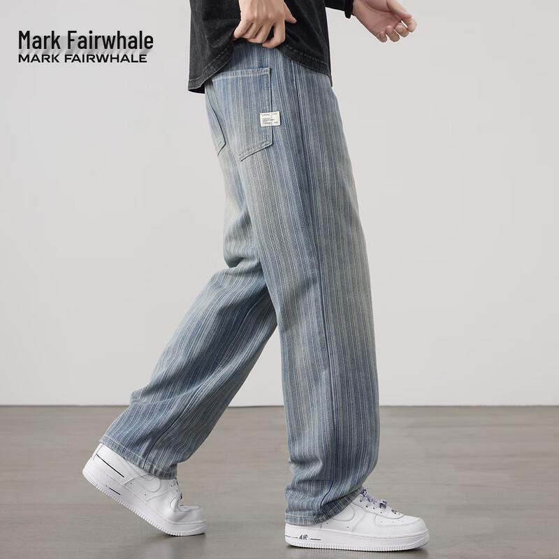 

Мужские прямые джинсы Mark Fairwhale в американском ретро-стиле в полоску 36