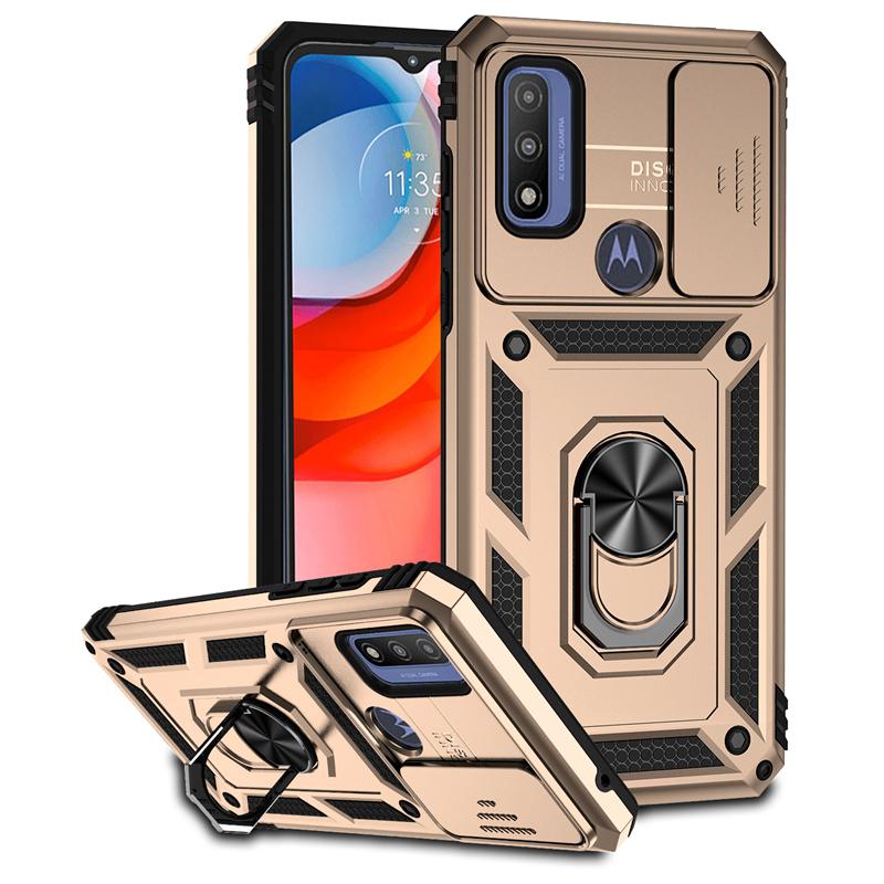 For Motorola Moto G Play 2023 Case Slide Lens Shockproof Armor Phone Case For Motorola G Pure G Power 2022 Ring Stand Back Cover
