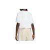 Nike Logo Solid Color Sports Fashion Breathable Round Neck Short Sleeve Crop Top Women Tops White DM6575-100