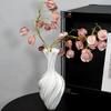 White Imitation Ceramic Vase Modern Simple Plastic Vase INS Flower Arrangement Ornaments Artistic Aesthetic Home Decoration