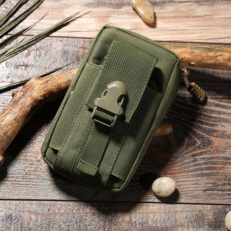 Camouflage Multifunctional Vertical Canvas Phone Waist Bag for Sports and Leisure