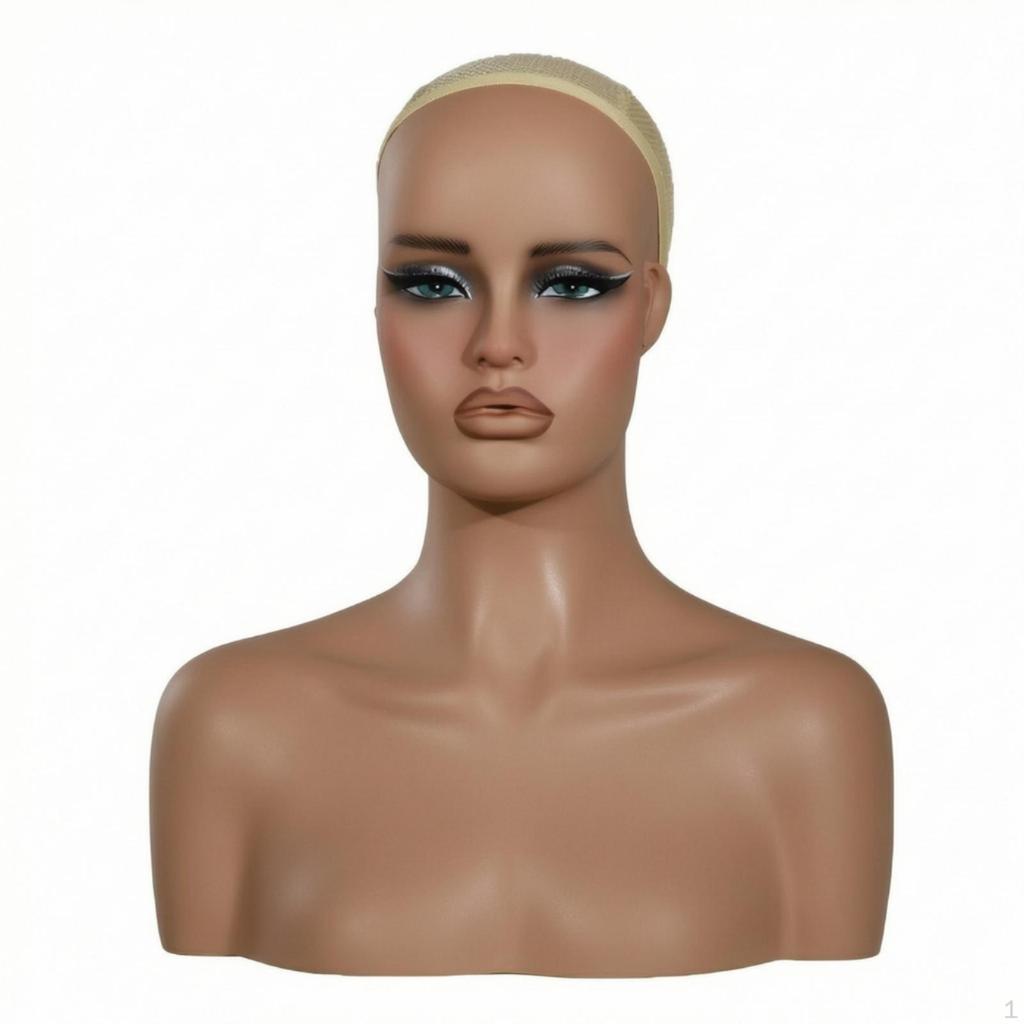 Mannequin Head with Shoulders Matte Hairpiece Display Bust Shaped Cabeza Para Peluca Con Hombros for