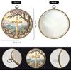 piratonal Wildflower Cross Faith Christian Gifts for Women Men Religious Gifts Framed Round Wall Decor Canvas Wall Art Hanging Prints Artwork for