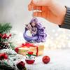 Cute Purple Mermaid Pattern Acrylic Pendant For Christmas Season