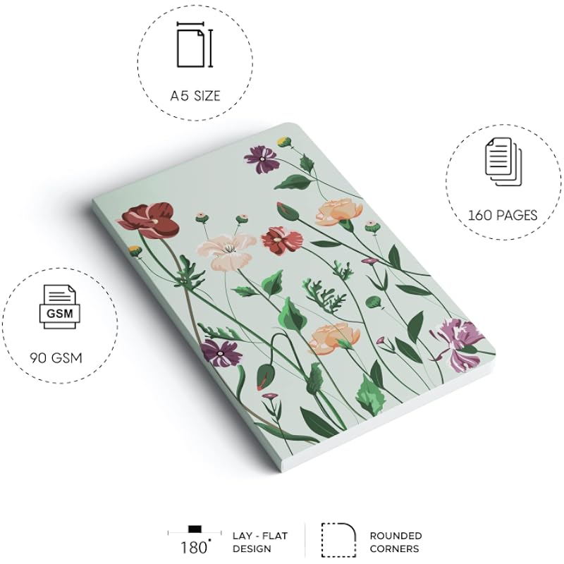 FACTOR NOTES A5 Notebook: Ruled | 90 GSM | 160 Pages (Botanical)