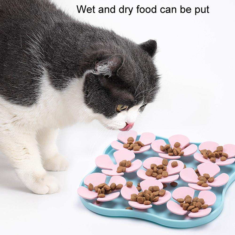 Flower Shape Silicone Cat Dog Licking Bowl Anti-Choking Food Mat Gift with Suction Cups (FDA Certified)