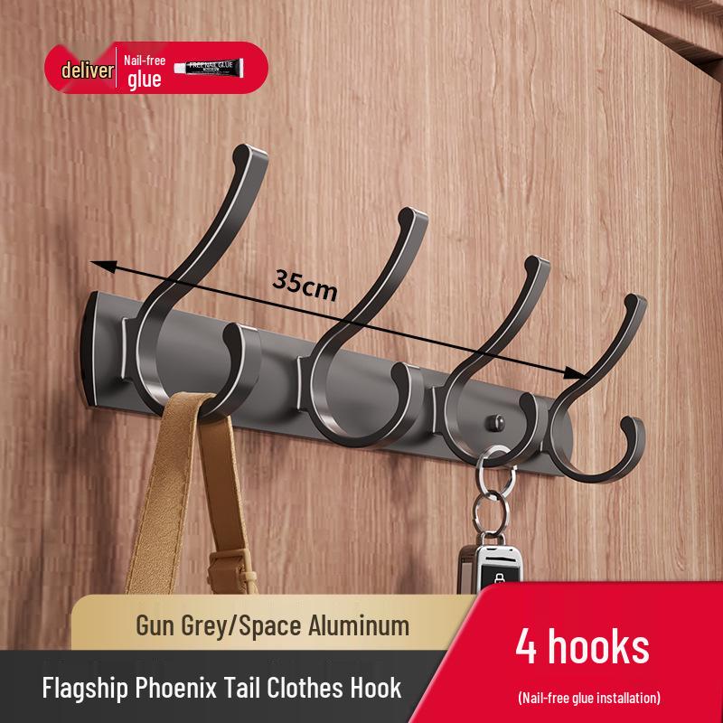 No-Drill Wall-Mounted Strong Entryway Coat & Hat Hook Rack